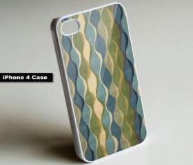Art Deco Blue Pattern - iPhone 4 Case, iPhone 4s Case, iPhone 5 Case Hard Plastic Case